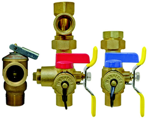 Webstone 55443WPR Full Port Forged Brass Tankless Water Heater Isolation Valve, Hot & Cold Set, 3/4 Sweat Lead Free