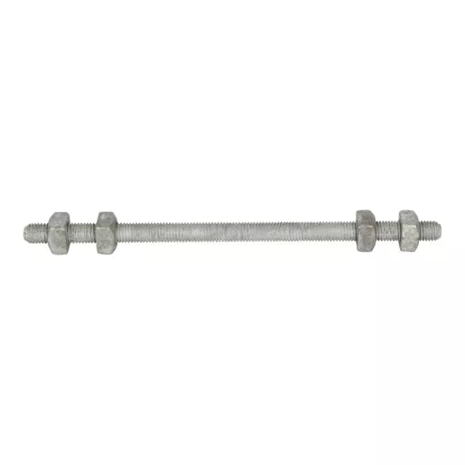 CHANCE 8864 BOLT DOUBLE ARMING 5/8 X 14 GALVANIZED WITH FULL THREAD AND 4 SQUARE NUTS