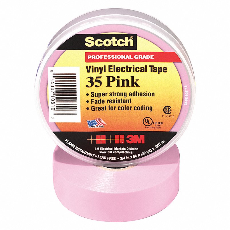 3M 35-PINK-3/4 35-PINK-3/4X66FT VYL CLR/CDE TP