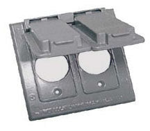 BWF FC-281V 2-Gang Weatherproof Cover Metal Square 2 Single Receptacles FC-281V