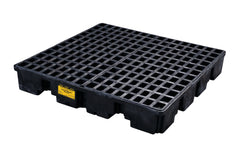 Eagle 1645B 4 Drum Low Profile Containment Pallet - Black With Drain