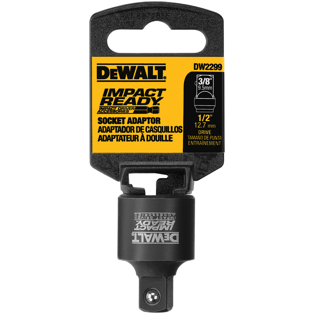 Dewalt DW2299 Socket Adapter - 1/2 to 3/8 in Drive