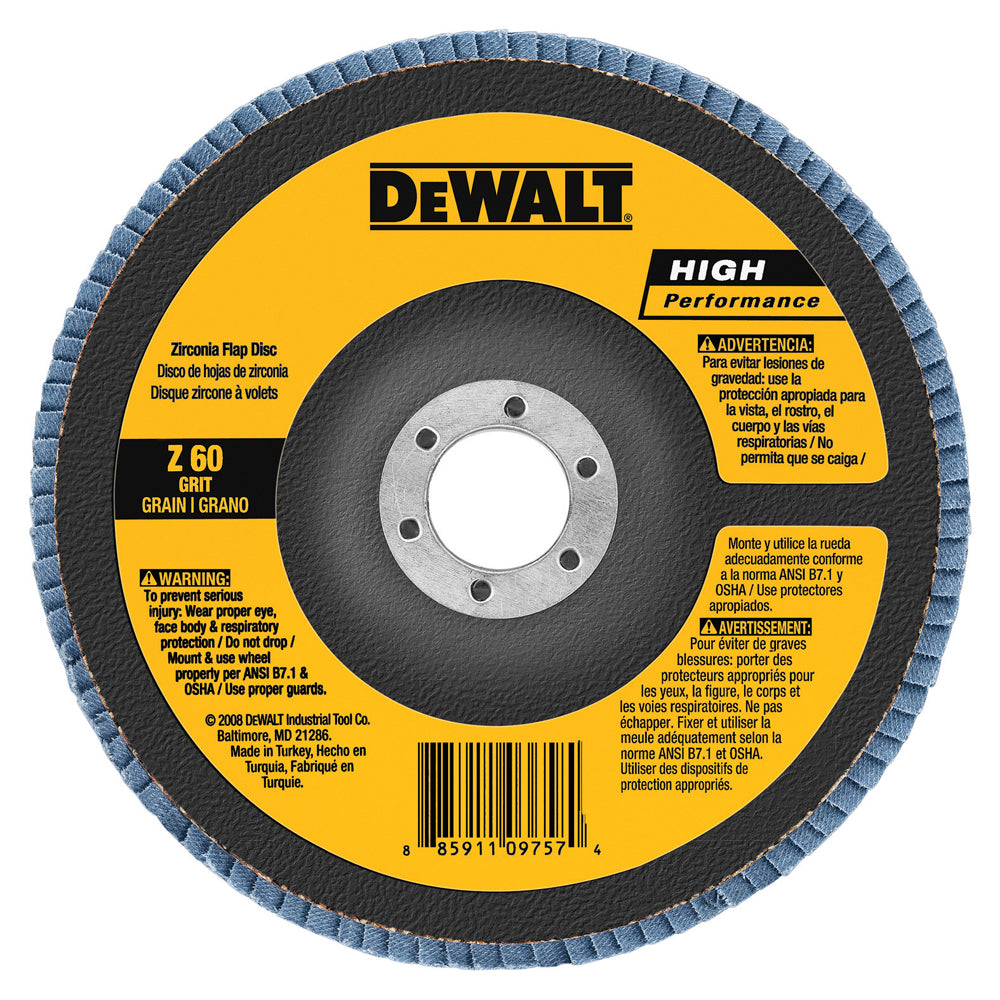 DeWalt DW8314 High Performance Type 29 Flap Discs Z120 Grit 4-1/2 in Diameter