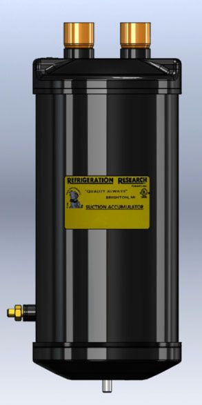 Refrigeration Research 3680 Suction Accumulator 1/2 ID Vertical 1.3 lbs Hold Capacity