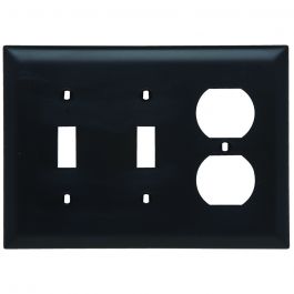 Pass & Seymour TP28BK Combination Wallplate 3 Gangs Nylon Black