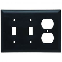 Pass & Seymour TP28BK Combination Wallplate 3 Gangs Nylon Black