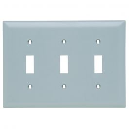 Pass & Seymour TP3GRY Standard Wallplate 3 Gangs 5 in H x 6-3/8 in W Replacement MPN