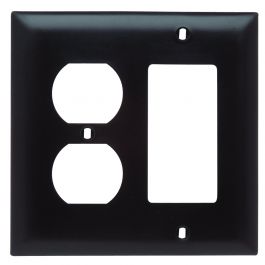 Pass & Seymour TP826 Combination Wallplate 5-1/2 in Brown