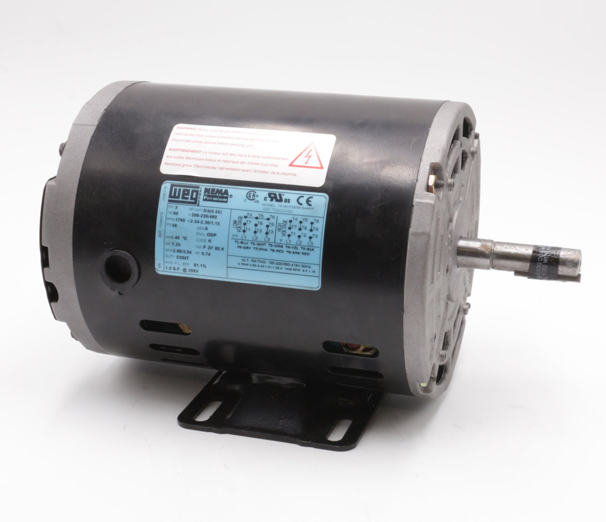 CaptiveAire .7518OT3E56-S48PP 0.75 HP 3 Phase Inverter Duty Motor