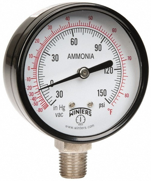 WINTERS Winters PAM1699 Pressure Gauge 0-150 Psi 2.5 in Lower Mount