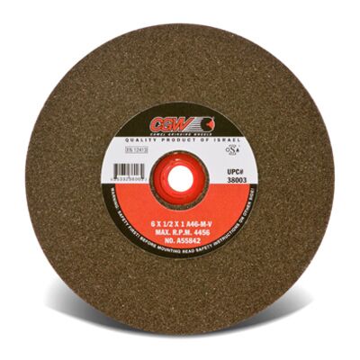 CGW Abrasives 38023 Bench Wheels Brown Alum Oxide Single Pack Type 1 8 X 1 Arbor 46 M