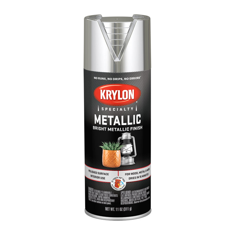 Krylon K01401777 Metallic Paint 11 oz Aerosol Can Bright Silver