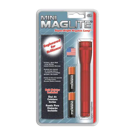 MAG-Lite M2A03H Mini Maglite AA Flashlights 2 AA Red Holster