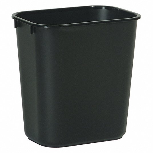 Rubbermaid Commercial FG295500BLA Deskside Wastebaskets 13 5/8 qt Plastic Black