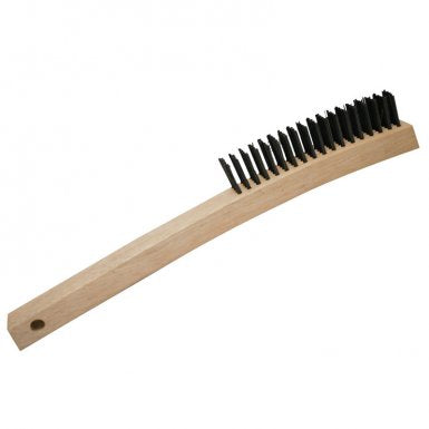 Magnolia Brush 1-SB Curved Handle Wire Scratch Brushes 14 in Tempered Brass Wire