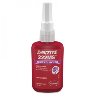 Loctite 231483 222MS Threadlocker Low Strength Small Screw 0.5 mL