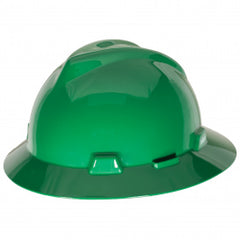 MSA 454735 V-Gard Protective Hat Staz-On Full-Brim Hat Slotted Green