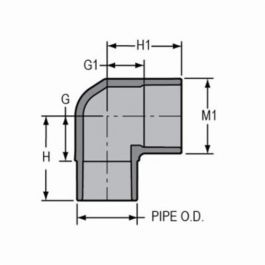 Spears 809-015C 1-1/2 CPVC 90 ST ELL SPIGOTXSOC SCH80