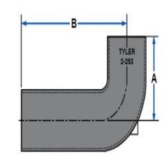 Tyler Pipe 382621 - 3X16X16 PE Closet Bend 2-253 SV-200