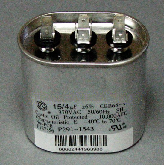 Carrier P291-1543 Capacitor 15+4M 370V