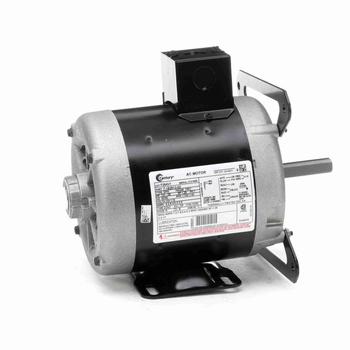 Century Motors F264V1 - 1/3Hp 100-115V 1800/1200Rpm