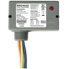 Functional Devices RIB2402D Enclosed Pilot Relay 10 Amp DPDT w/ 24 VAC/DC/208-277 VAC Coil