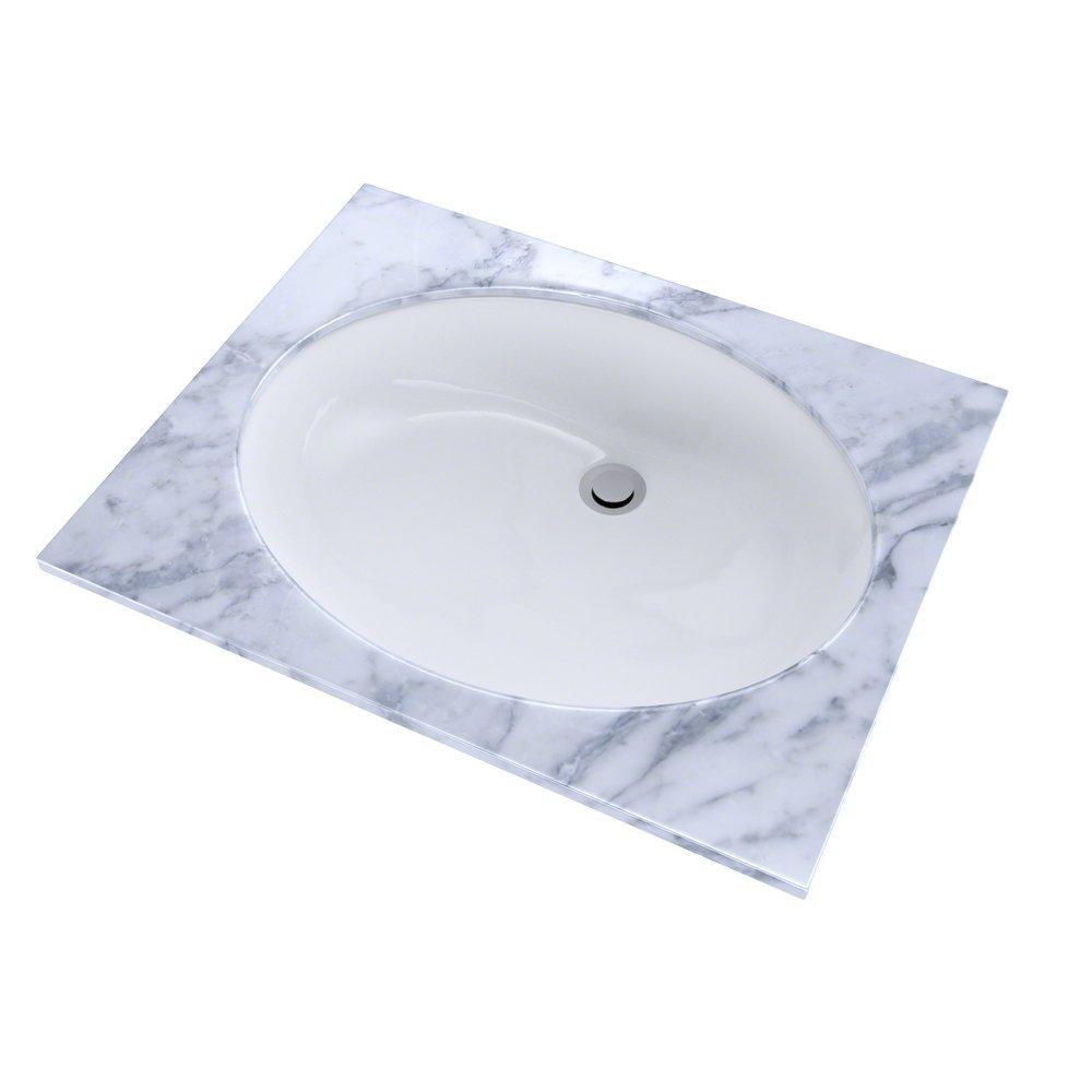 Toto LT597G01 Dantesca Oval Undermount Bathroom Sink with CeFiONtect, Cotton White