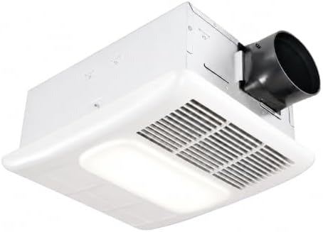DELTA BREEZ Delta Breez RAD80L BreezRadiance Single Speed Bath Fan and Heater With Light 1300W (80 CFM)
