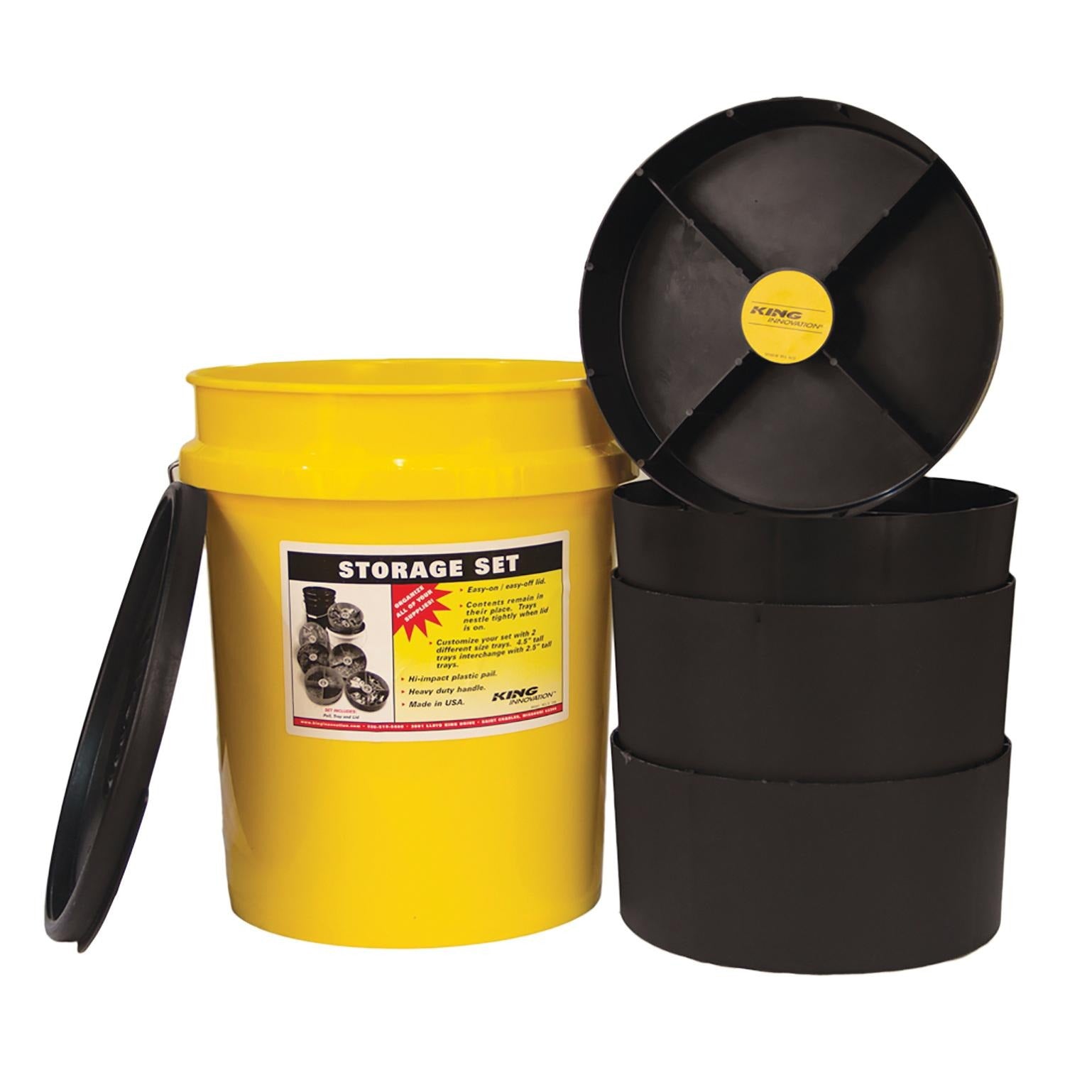 KING King 47502 Storage Organizer Pail 5 Gallon Plastic