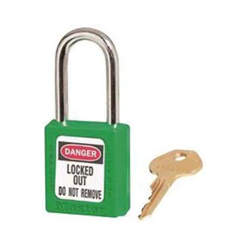 Master Lock 410GRN Green Zenex Thermoplastic Safety Padlock 1-1/2 inch 1-1/2 inch Shackle