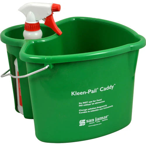 San Jamar KP500 4qt Kleen-Pail Caddy With 24 oz Bottle