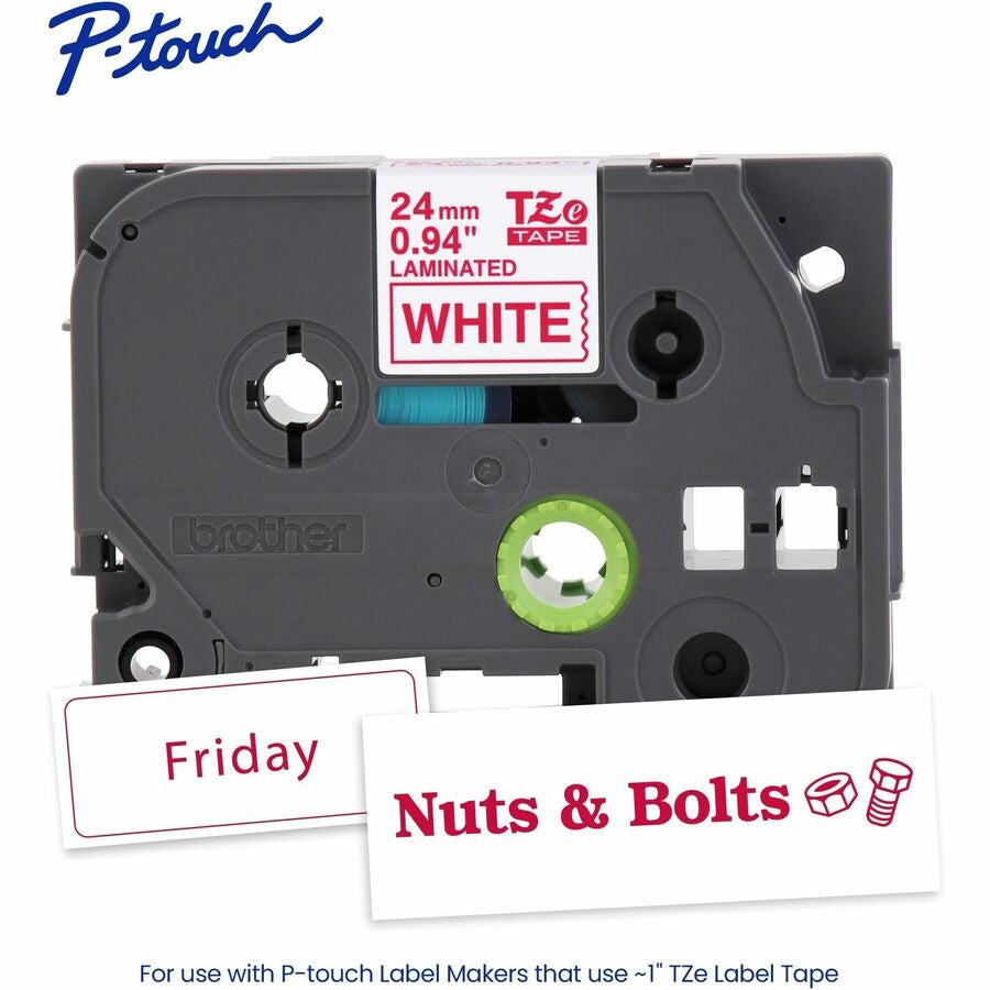 BROTHER Brother BRTTZE252G P-touch TZe Laminated Label Tape 0.94 in x 26.2 ft (1 Each)