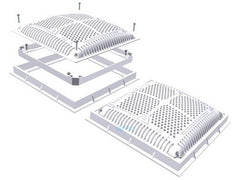 Hayward WG1032HF2PAK2 Hayward 12 x 12 High Flow Grate w/ Inner & Outer Frame, 2/Pack