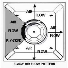 AIR DIFFUSER 3WAY 8NECK WHITE 24SQ for Mavrik 5561031