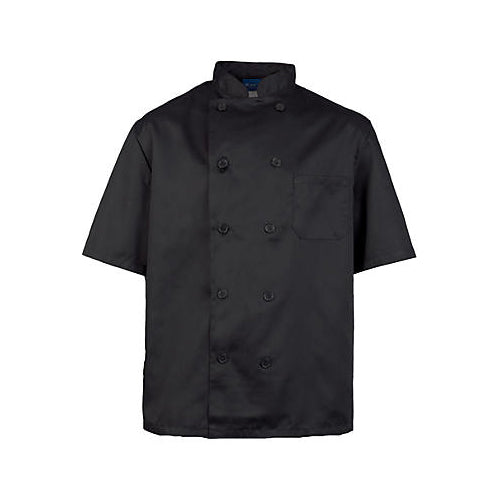 Mens Chef Coat Black Short Sleeve 10533XL for Mavrik