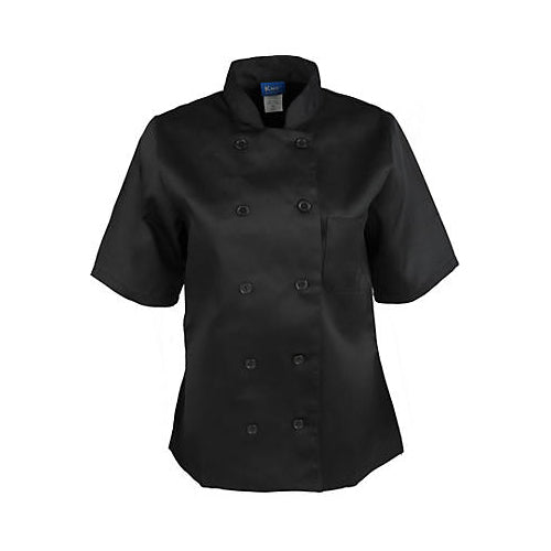 KNG M Ladies Chef Coat Black Short Sleeve 1875M for Mavrik  1875M