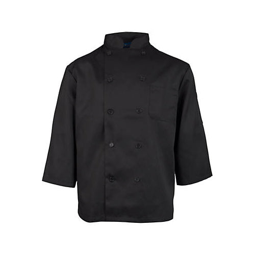 KNG XL Black Chef Coat 3/4 Sleeve for Mavrik 1660XL