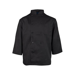 AllPoints 1660S KNG Sm Black Chef Coat 3/4 Sleeve