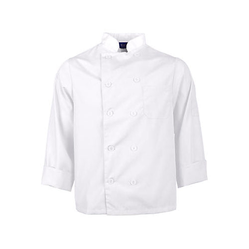 KNG Sm LW Chef Coat White Long Sleeve for Mavrik 2577WHTS