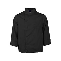 KNG Lg LW Chef Coat Black Long Sleeve for Mavrik 2577BLKL