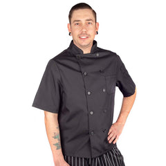 Chef Coat LW Mesh Short Slv Black 3905BLKL for Mavrik