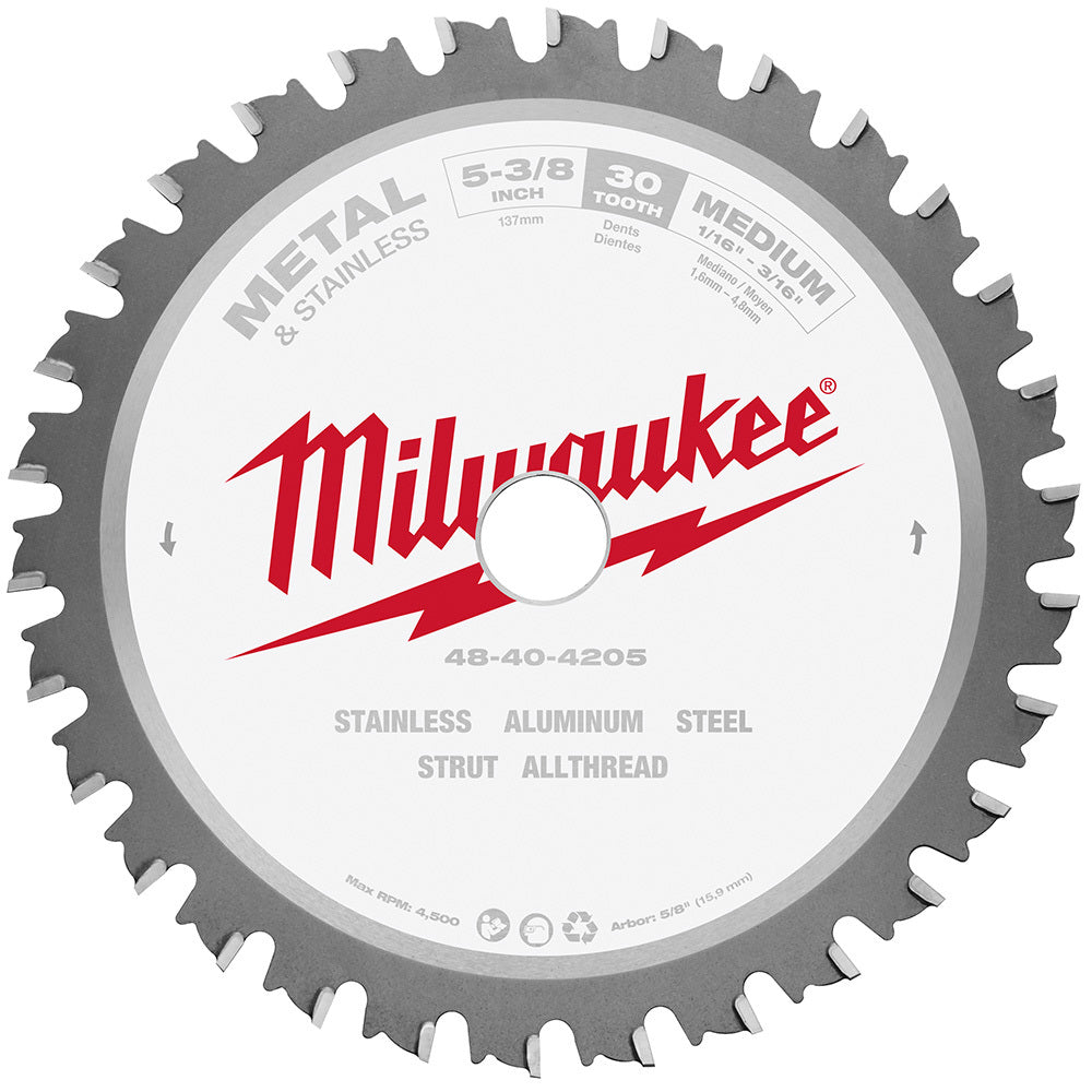 Milwaukee 48404205 5-3/8 Metal & Stainless Cutting Circular Saw Blade 5/8 Arbor