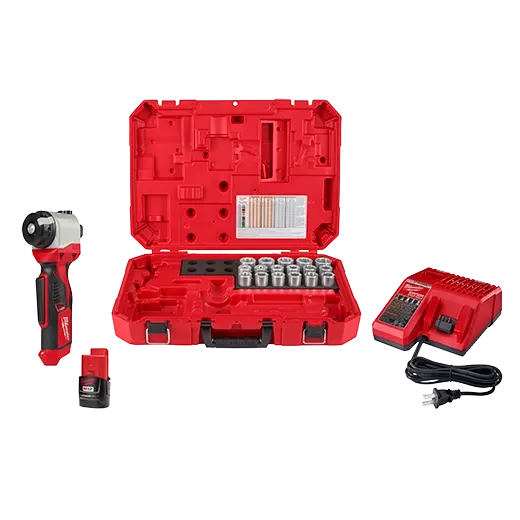 Milwaukee Tool 2435CU-21S M12 Cable Stripper Kit with 17 Cu THHN/XHHW Bushings