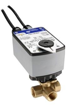 Johnson Controls VG1841CN+923BUB Model VG1841CN Three-Way Plated Brass Trim NPT End Connections Ball Valve