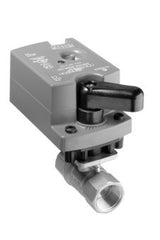 Johnson Controls VG1241CL+9T4AGA Model VG1241CL Two-Way Plated Brass Trim NPT End Connections Ball Valve with Model VA9104-AGA-3S Non-Spring-Return Electric Actuator