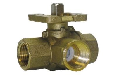 Johnson Controls VG1841CN+943GGA Three-Way Brass Ball Valve with Actuator