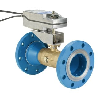 Johnson Controls VG12A5GS+94NGGA Model VG12A5GS Flanged Trim Ball Valve with Model M9220-GGA-3 Spring-Return Electric Actuator Without Switches, Valve Closed