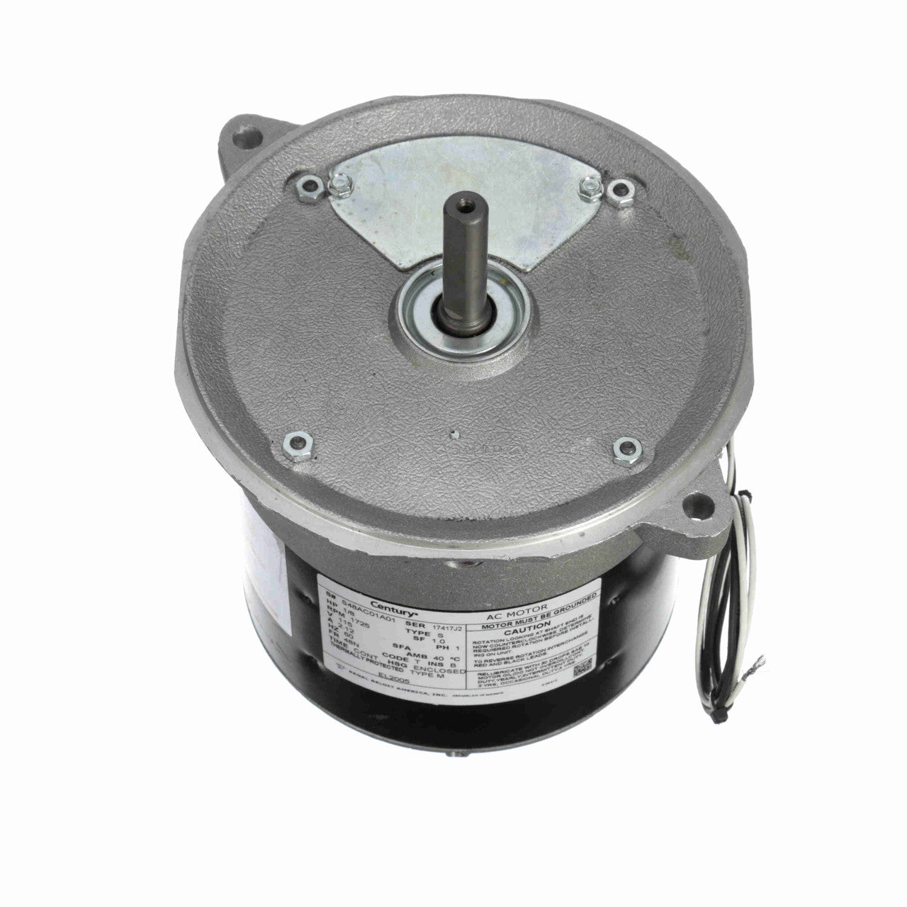 Century EL2005 1/8 Hp 1725 RPM 115V 48N Frame Oil Burner Motor