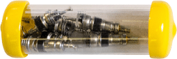 C&D VALVE C&D Valve CD3805 Plastic Tube Container w/ 6 Valve Cores and One Core Wrench Tool