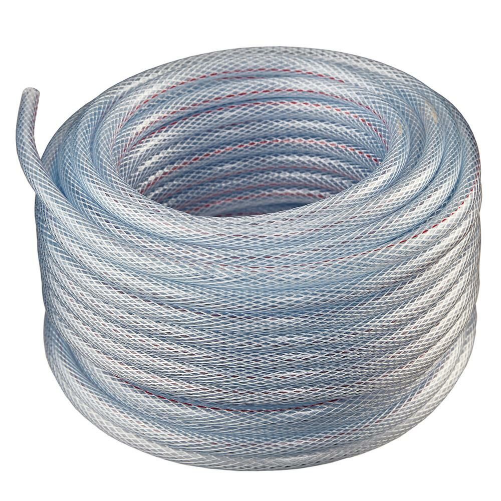 BRAMEC CORP 20627 CVT-B3/8 3/8ID X 50' BRAIDED CLEAR VINYL TUBING